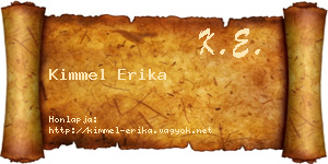 Kimmel Erika névjegykártya
